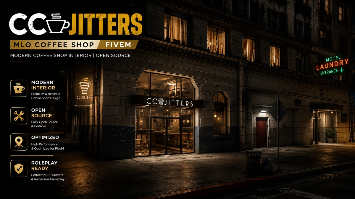 CC Jitters MLO FiveM | Modern Coffee Shop Interior | Open Source